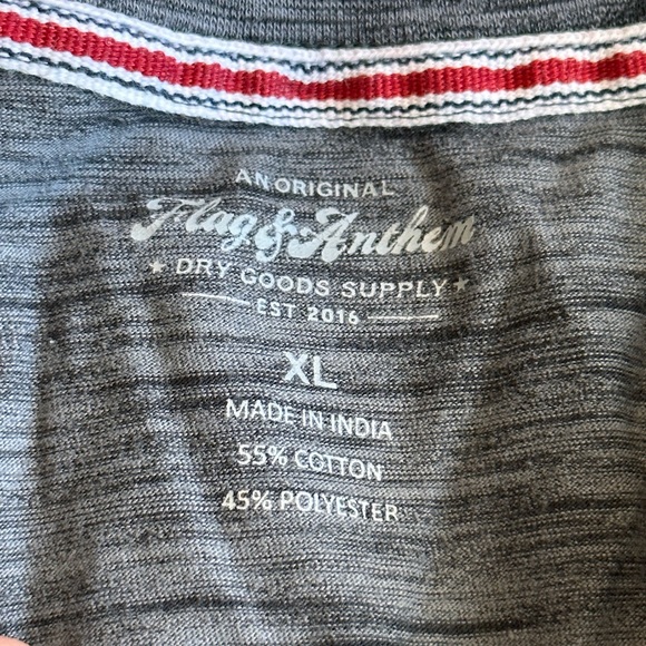 Flag and Anthem long sleeve grey slub Henley, men’s XL - Picture 2 of 2